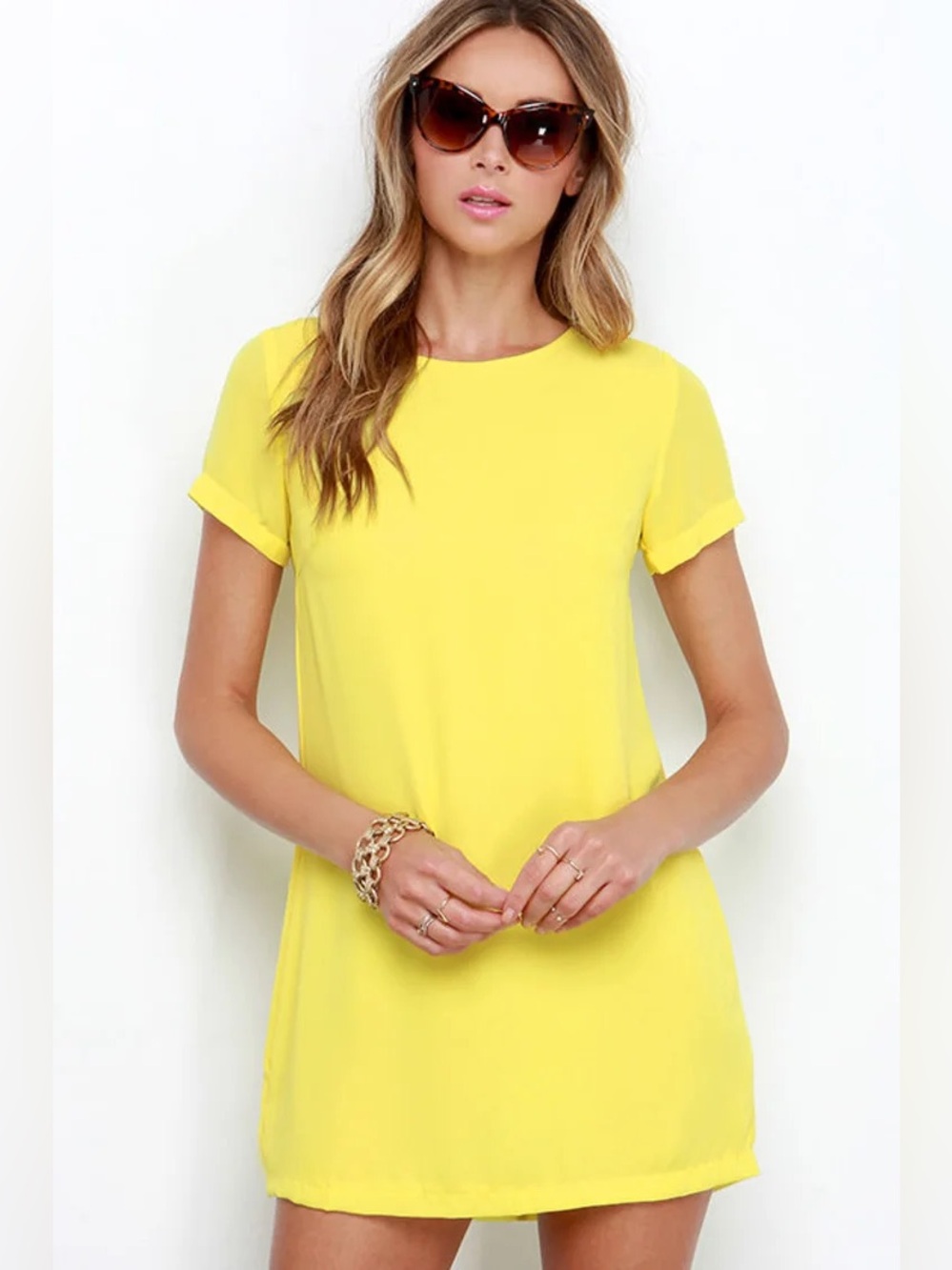 Lulu's Bright Yellow Mini Dress